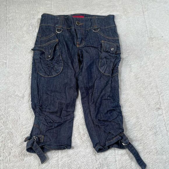 Vintage Y2K Baby Phat Cargo Women’s Capri Denim Cropped Jeans - Picture 1 of 8
